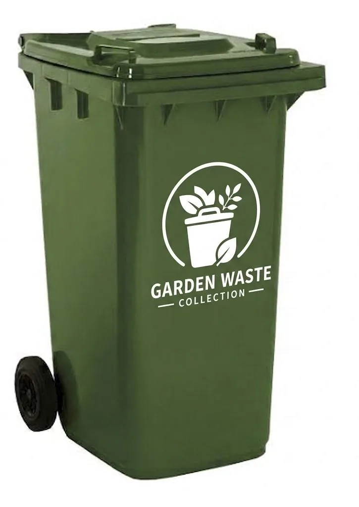 Branded 240L Garden Waste Collection green wheelie bin